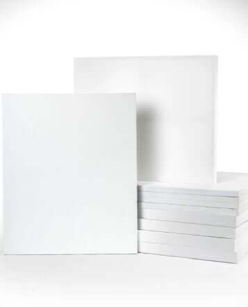 blank canvases in stack